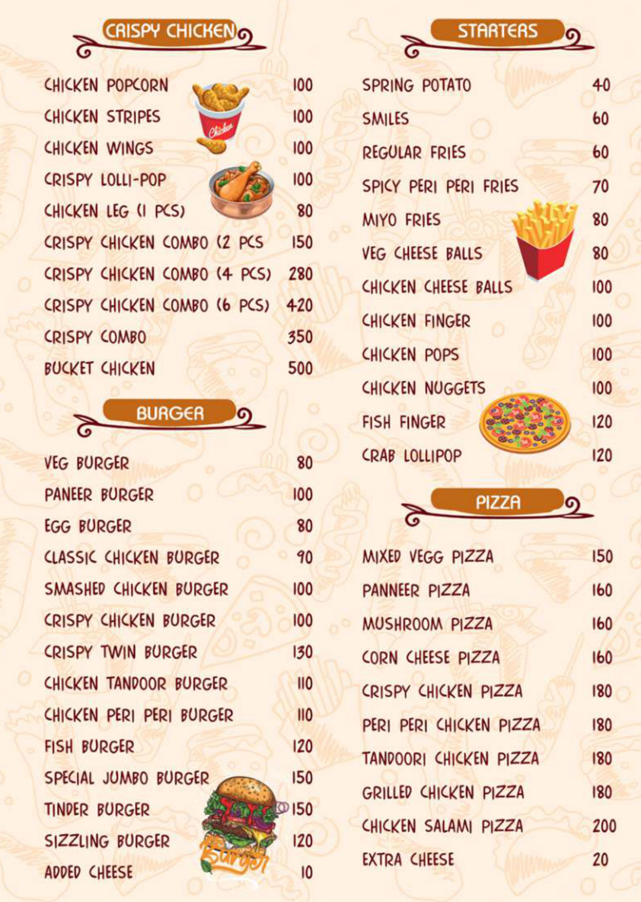 Indian Crunch - Menu